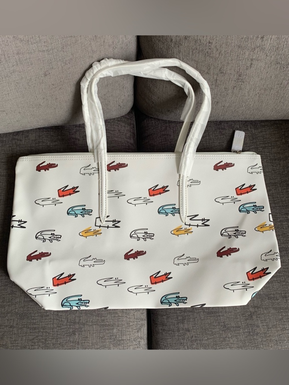 Lacoste L.12.12 Concept Tote handbag Bag purse colorful croc print NWT - Picture 5 of 10
